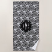 あなたのモノグラム|のスタイルのカメパターンを加えて下さい ビーチタオル (正面)