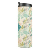 あなたのモノグラム|のモダンの花柄パターンを加えて下さい タンブラー (回転右)