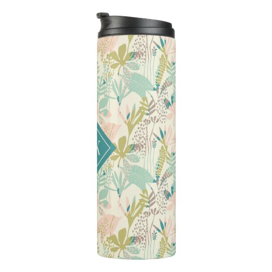 あなたのモノグラム|のモダンの花柄パターンを加えて下さい タンブラー (回転右)