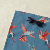 あなたのモノグラム|のレトロのハチドリパターンを加えて下さい ビーチタオル (インサイチュ)