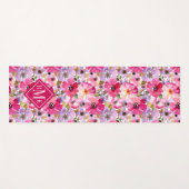 あなたのモノグラム|の夏の水彩画の花柄を加えて下さい ヨガマット (正面(横))