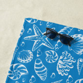 あなたのモノグラム|の青いビーチパターンを加えて下さい ビーチタオル (インサイチュ)