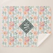 あなたのモノグラム|アリシアのバラのストライプパターンを加えて下さい シェルパブランケット (正面(横))