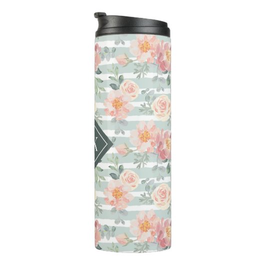 あなたのモノグラム|アリシアのバラのストライプパターンを加えて下さい タンブラー (回転右)