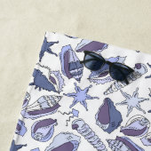 あなたのモノグラム| Lavendarの貝殻を加えて下さい ビーチタオル (インサイチュ)