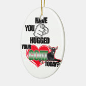 あなたのヤギの今日抱き締められるクリスマスのオーナメントあります セラミックオーナメント (左)