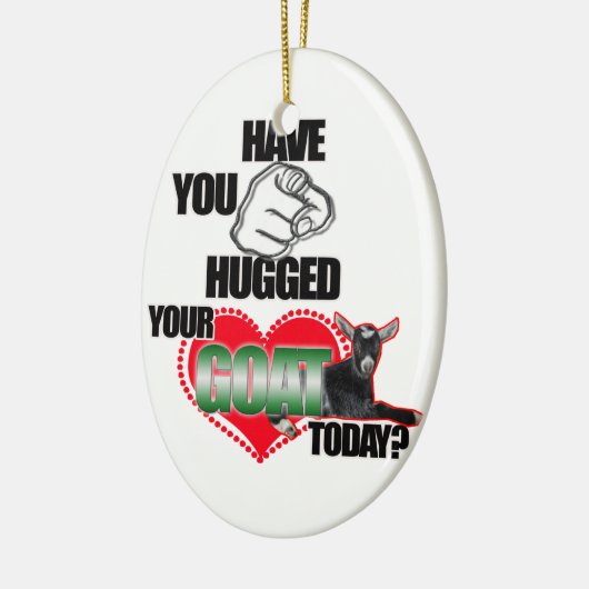 あなたのヤギの今日抱き締められるクリスマスのオーナメントあります セラミックオーナメント (左)