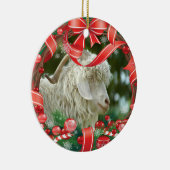あなたのヤギの写真クリスマスリース セラミックオーナメント (右)