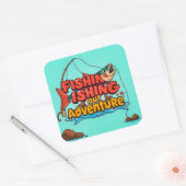 あなたのラインをキャスト：魚釣り冒険が待っている スクエアシール (封筒)