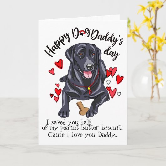 あなたのラブラドル・レトリーバー犬からの幸せな父の日 カード (黄色い花)