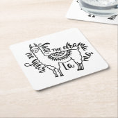 あなたのラマのための戯曲を救って下さい スクエアペーパーコースター (アングル)