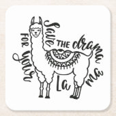 あなたのラマのための戯曲を救って下さい スクエアペーパーコースター (正面)