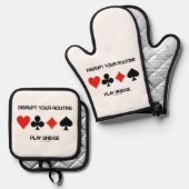 あなたのルーチンのブリッジ遊の4つのカードスーツを中断 鍋つかみ&鍋敷きセット (正面/裏面)