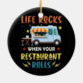 あなたのレストランのライフ転がロック – フードトラック セラミックオーナメント (裏面)