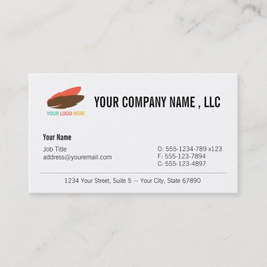 あなたのロゴおよび会社のモダンでカスタムなプロフェッショナル 名刺 (正面)