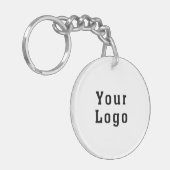 あなたのロゴか写真Keychain。 文字を、余りに加えて下さい キーホルダー (正面左)