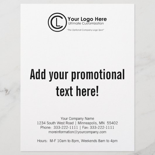 あなたのロゴここシンプルのマーケティング&カスタムFlyer チラシ (正面)