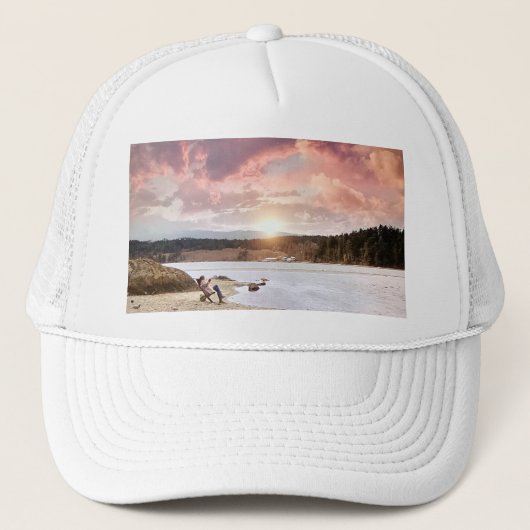 あなたのロゴと文字をここに追加TRUCKER HAT キャップ (正面)