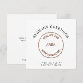 あなたのロゴのシンプルな企業のクリスマス シーズンカード (正面/裏面)