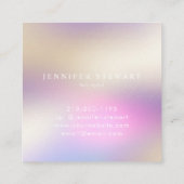 あなたのロゴのホログラフィモダンー虹色 スクエア名刺 (裏面)