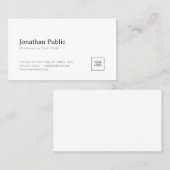 あなたのロゴのモダンでエレガントで白いシンプルな設計を加えて下さい 名刺 (正面/裏面)