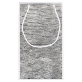 あなたのロゴの色あせた木材紙抱き枕 スモールペーパーバッグ (裏面)