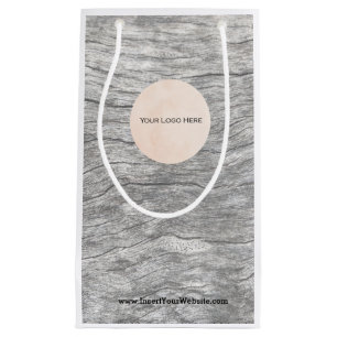 あなたのロゴの色あせた木材紙抱き枕 スモールペーパーバッグ