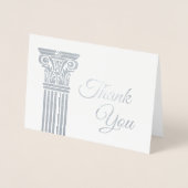 あなたのロゴの銀ぱくのサンキューカード|の柱を加えて下さい 箔カード (正面)