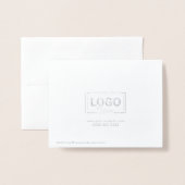 あなたのロゴの銀ぱくのサンキューカード|の柱を加えて下さい 箔カード (裏面封筒付き)