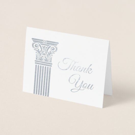 あなたのロゴの銀ぱくのサンキューカード|の柱を加えて下さい 箔カード (正面)