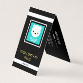 あなたのロゴの黒く及び黄色の子供の衣服のこつのラベル 名刺 (正面)