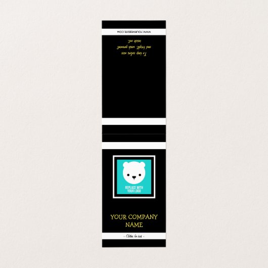 あなたのロゴの黒く及び黄色の子供の衣服のこつのラベル 名刺 (外部フラット)