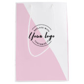 あなたのロゴはここモダンピンク株式会社 ミディアムペーパーバッグ (正面)