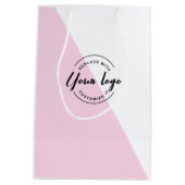 あなたのロゴはここモダンピンク株式会社 ミディアムペーパーバッグ (裏面)