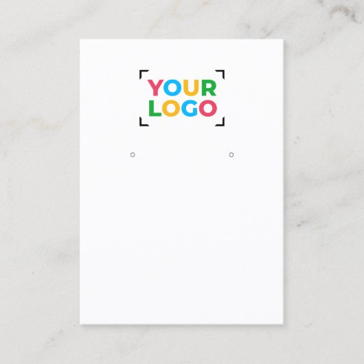 あなたのロゴはこちらイヤリングQrコードホワイトディスプレイカード 名刺 (正面)