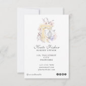 あなたのロゴはこちらケーキベーキングシェフフローラ水彩 招待状 (裏面)