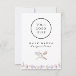 あなたのロゴはこちらケーキベーキングシェフフローラ水彩 招待状