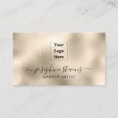 あなたのロゴはこちらシャンパンフォイルスクリプトタイポグラフィ 名刺 (正面)