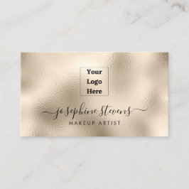 あなたのロゴはこちらシャンパンフォイルスクリプトタイポグラフィ 名刺