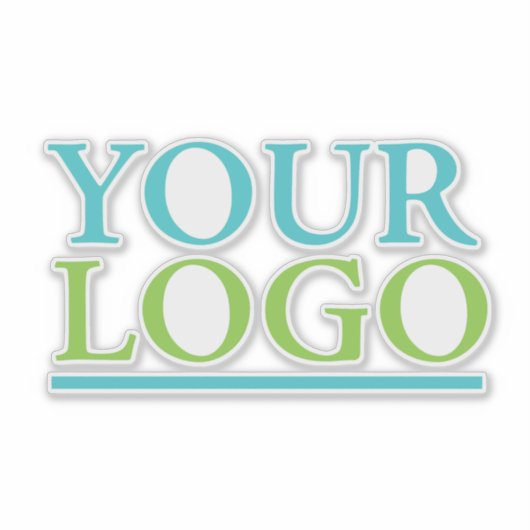 あなたのロゴはこちら，ビジネス名プロモーション， DIY, Ver 2 シール (正面)
