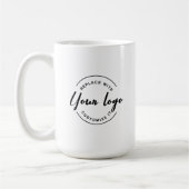 あなたのロゴはこちら　ブラック＆ホワイト　ブランドカスタム コーヒーマグカップ (左)