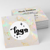 あなたのロゴは白いopal スクエア名刺