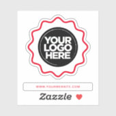 あなたのロゴは赤い波縁どの切り出しを目隠し シール (シート)