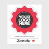 あなたのロゴは赤い縁どカットアウト シール (シート)