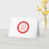 あなたのロゴまたはその他の画像 | クリスマスの白と赤 カード (黄色い花)