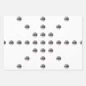 あなたのロゴまたはアップロードされた画像 | 星のパターン ラッピングペーパーシート (正面3)