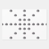 あなたのロゴまたはアップロードされた画像 | 星のパターン ラッピングペーパーシート (正面)