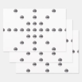 あなたのロゴまたはアップロードされた画像 | 星のパターン ラッピングペーパーシート