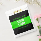 あなたのロゴまたはイメージ | 黒と明るい緑 フェイバーバッグ (封をした状態)
