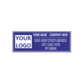 あなたのロゴまたは写真の名前 返送先住所 カラー スタンプ (デザイン)
